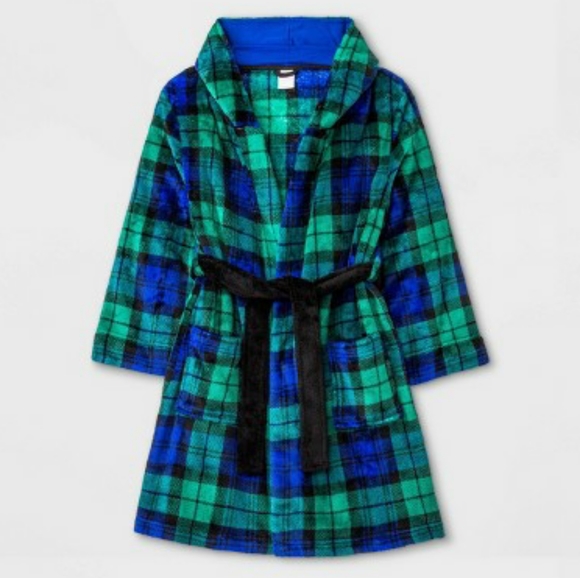 Cat & Jack Other - Boys' Plaid Robe - Cat & Jack™ Green/Blue
